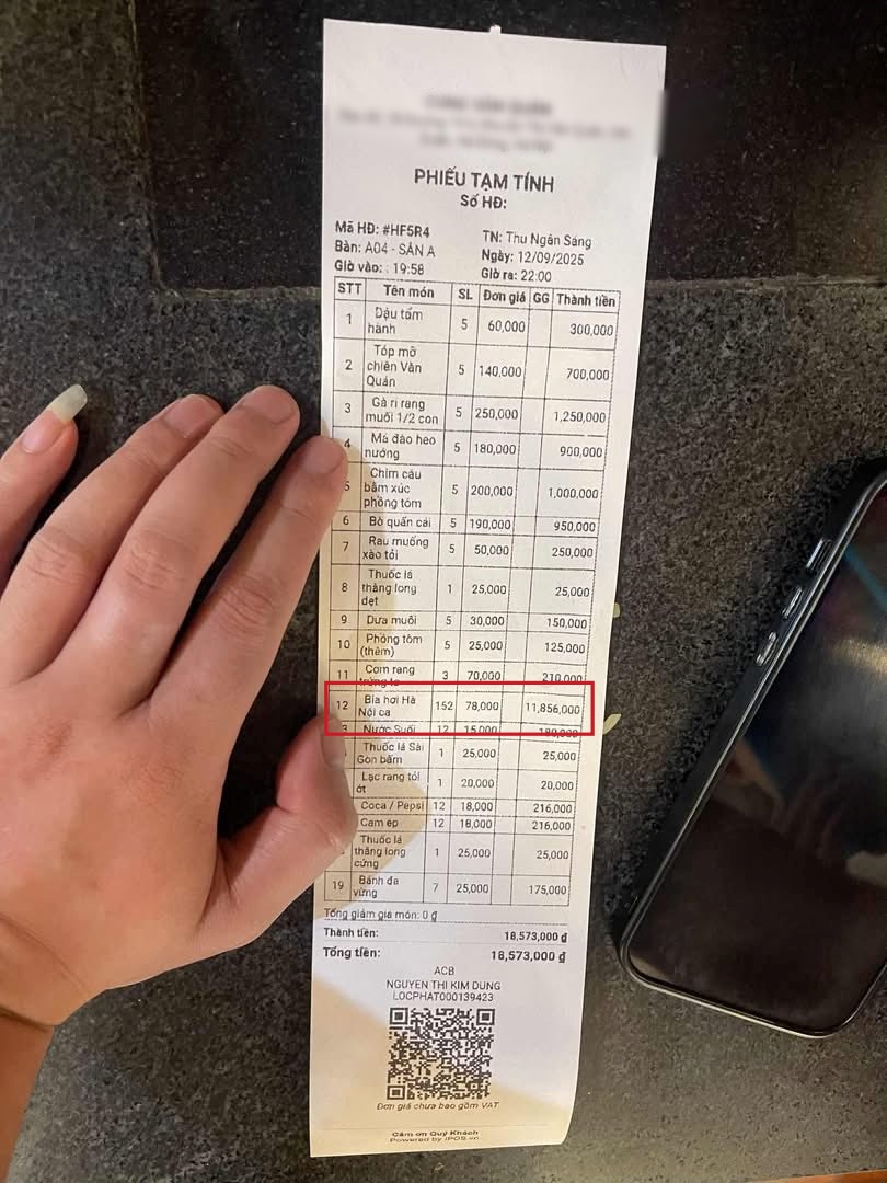 Nhóm 30 khách ở Hà Nội choáng váng khi nhận hóa đơn 300 lít bia sau bữa nhậu, kiểm tra mới lộ sự thật khó tin- Ảnh 1.