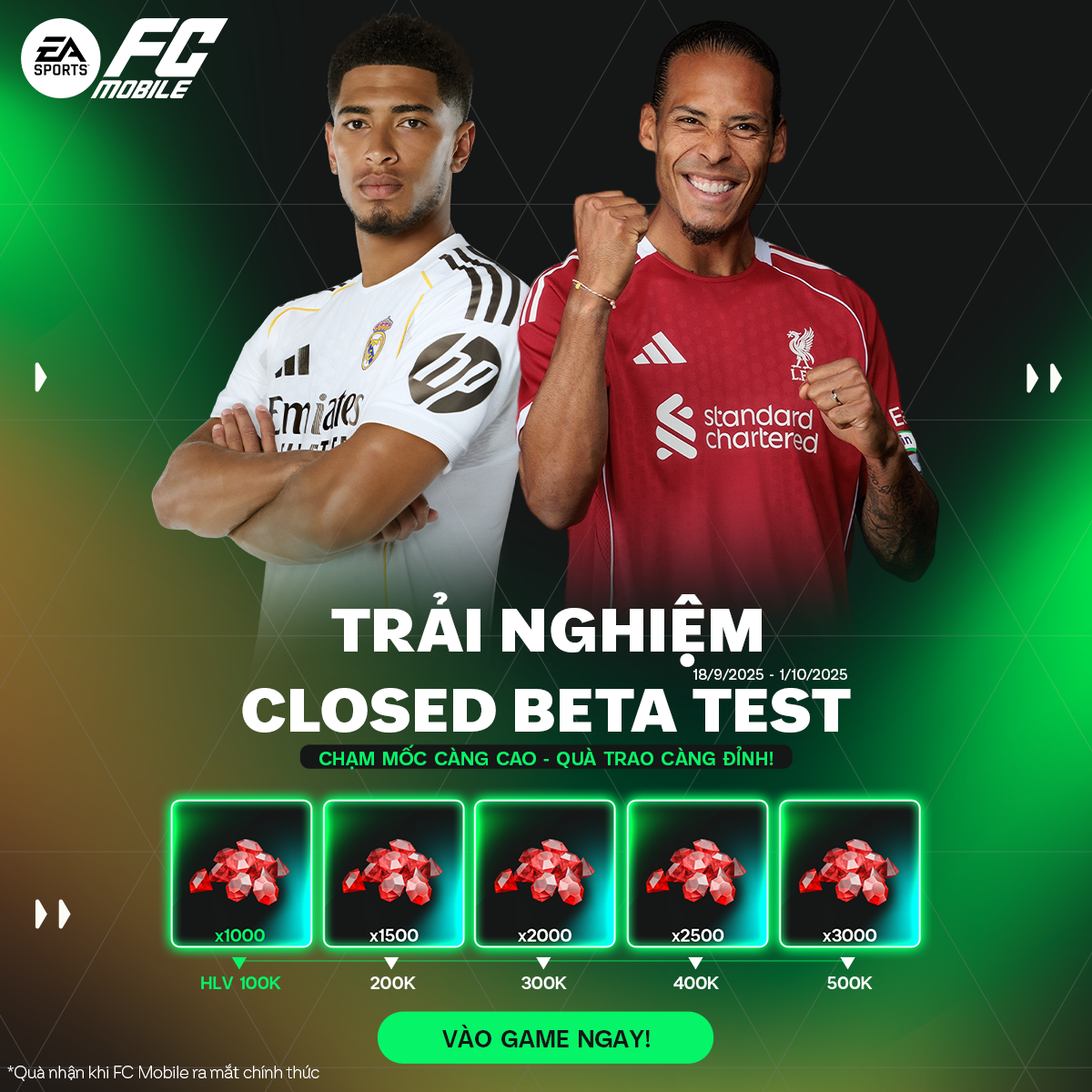 Đặc quyền cho người chơi tham gia EA SPORTS FC Mobile từ sớm: nghe Tạ Biên Cương và Nguyễn Khắc Cường bình luận, người chơi càng đông thì quà càng to- Ảnh 2.