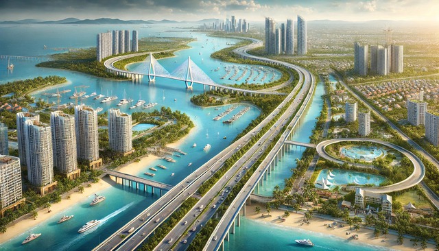 Đô thị lấn biển lớn nhất Việt Nam 2.870ha, có tòa tháp cao 108 tầng mong chờ suốt một thập kỷ tại TPHCM của tỷ phú Phạm Nhật Vượng đang "hot" bậc nhất lúc này- Ảnh 2. Đô thị lấn biển lớn nhất Việt Nam 2.870ha, có tòa tháp cao 108 tầng mong chờ suốt một thập kỷ tại TPHCM của tỷ phú Phạm Nhật Vượng đang