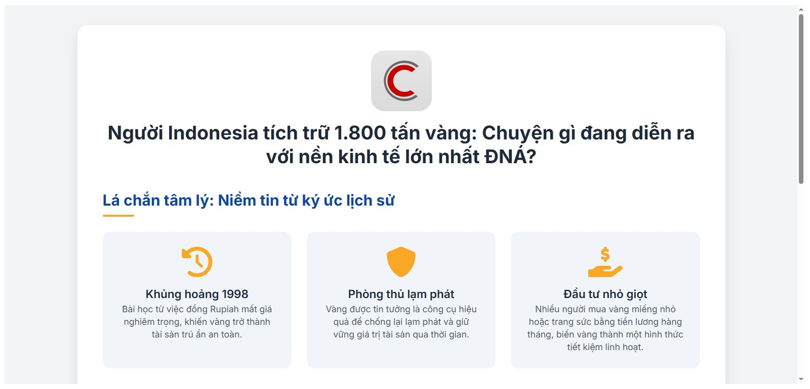 Người dân Indonesia tích trữ 1.800 tấn vàng khiến chính phủ phải thành lập ngân hàng vàng- Ảnh 2. Người dân Indonesia tích trữ 1.800 tấn vàng khiến chính phủ phải thành lập ngân hàng vàng- Ảnh 2.
