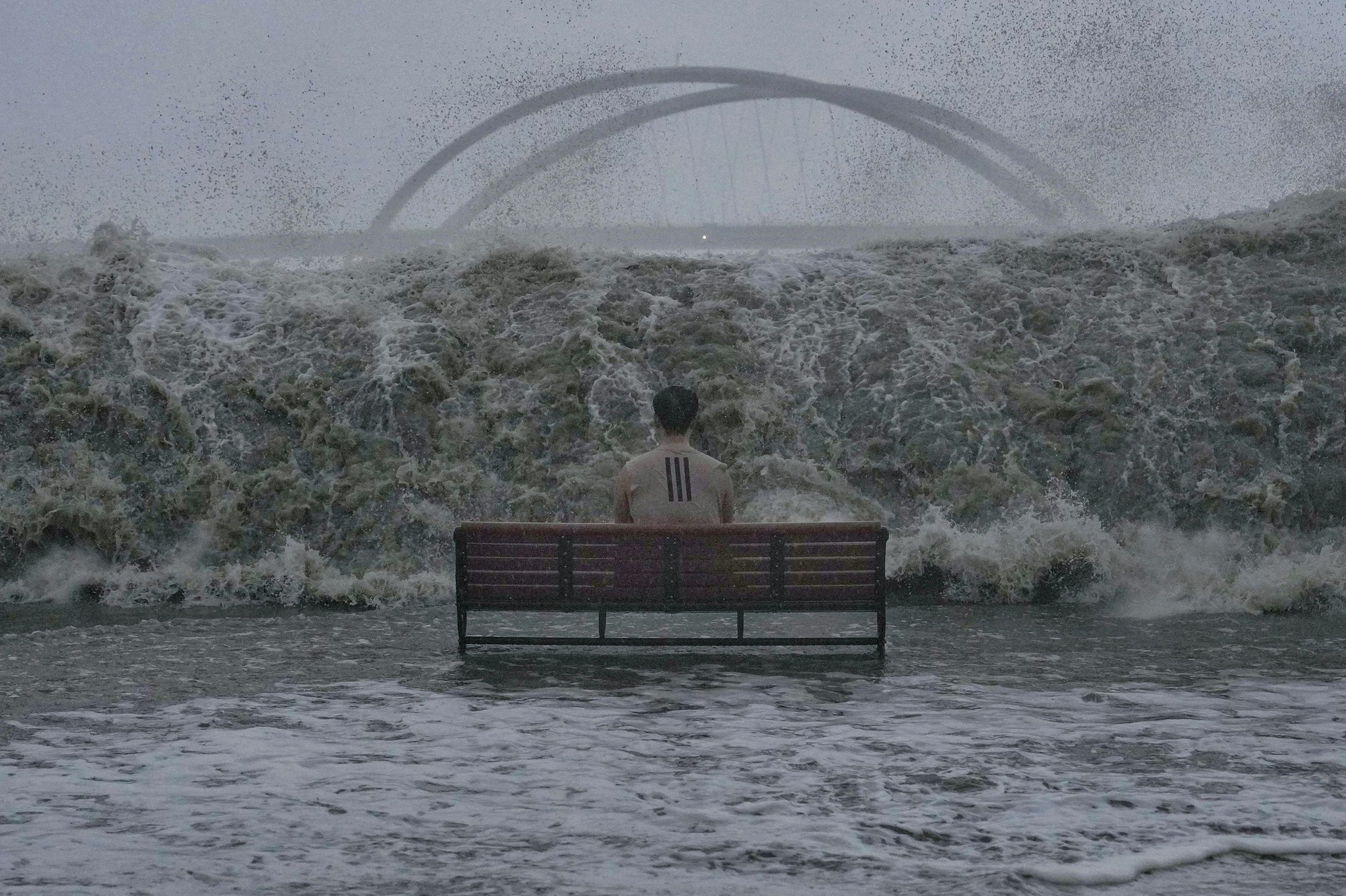 39 giây kinh hoàng: Siêu bão Ragasa "xé toạc" khách sạn hạng sang ở Hong Kong (Trung Quốc), cuốn phăng người đàn ông ngay trong sảnh- Ảnh 2.