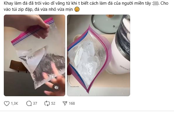 Người miền Tây chỉ cách làm đá không cần khay cực tiện - kèm loạt mẹo vặt siêu hay ai cũng áp dụng được- Ảnh 1. Người miền Tây chỉ cách làm đá không cần khay cực tiện - kèm loạt mẹo vặt siêu hay ai cũng áp dụng được- Ảnh 1.