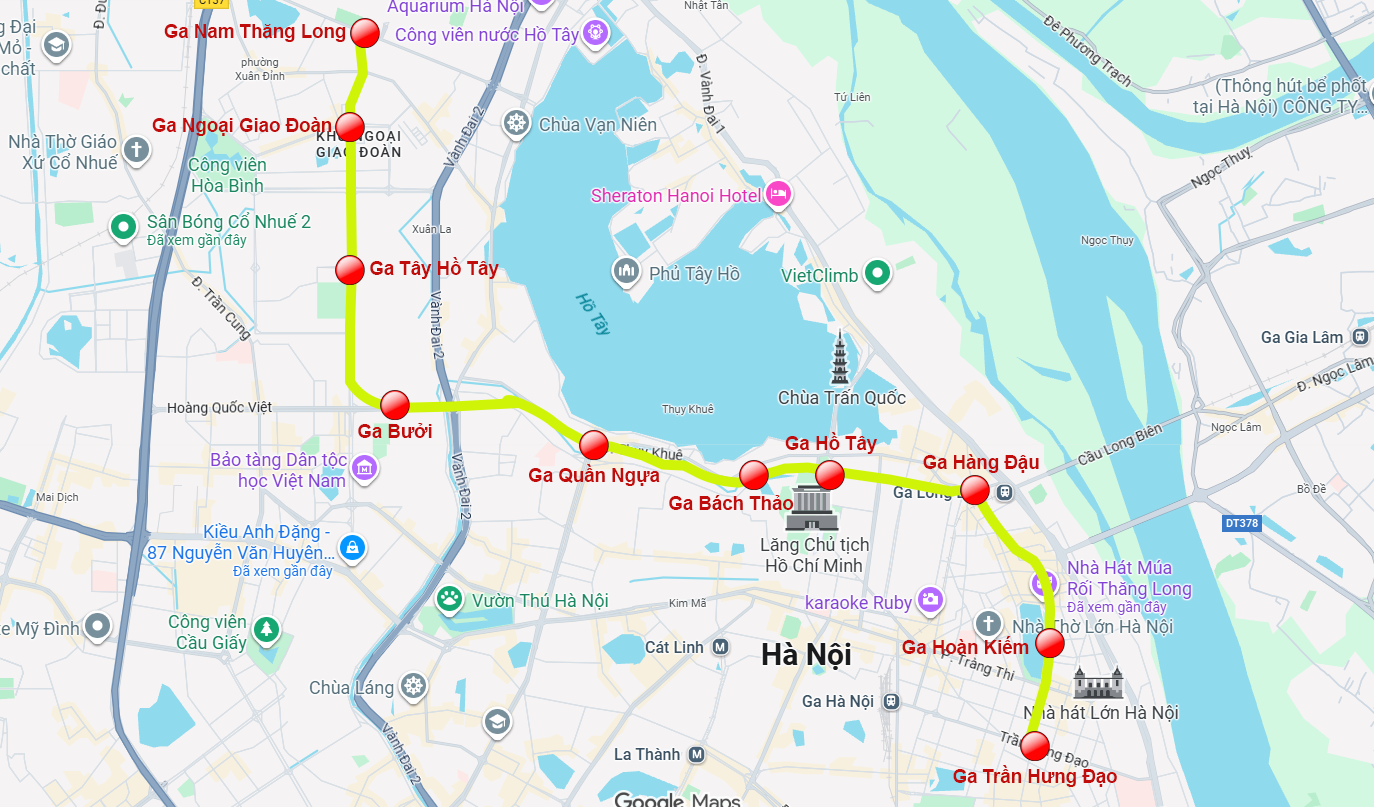 Ngắm vị trí ga của …