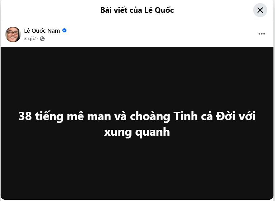 Nghệ sĩ Lê Quốc Nam: 38 tiếng mê man, hàng loạt sao Việt lo lắng hỏi thăm- Ảnh 1. Nghệ sĩ Lê Quốc Nam: 38 tiếng mê man, hàng loạt sao Việt lo lắng hỏi thăm- Ảnh 1.