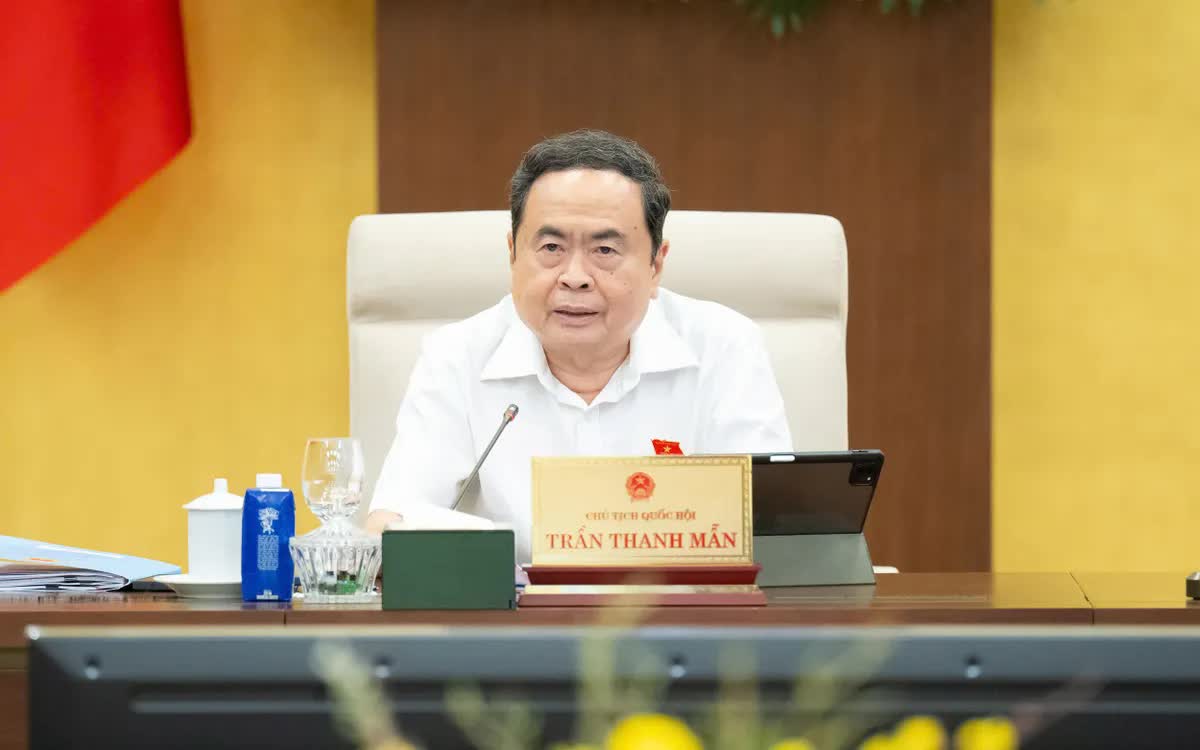 Chủ tịch Quốc hội Trần Thanh Mẫn phát biểu. Ảnh: Cổng TTĐT Quốc hội