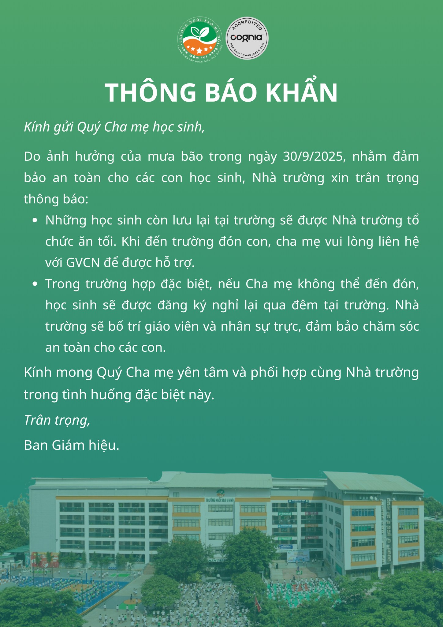 Loạt trường học ra thông báo khẩn, học …