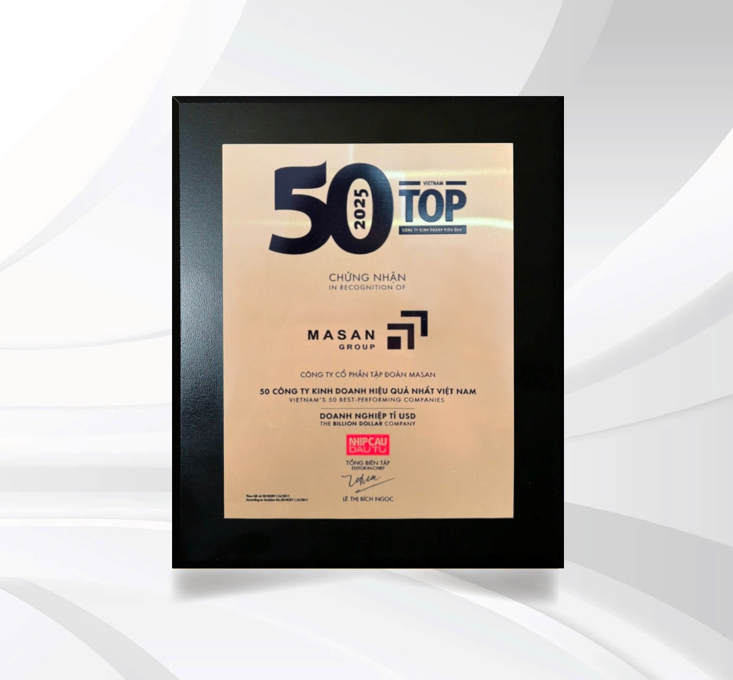 12 năm liên tiếp Masan Group đạt TOP 50 Công ty kinh doanh hiệu quả nhất Việt Nam- Ảnh 1.