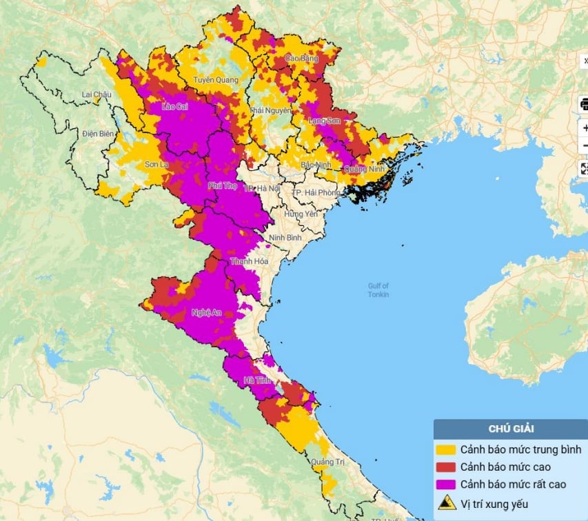 Thông báo khẩn tới 14 tỉnh, thành phố