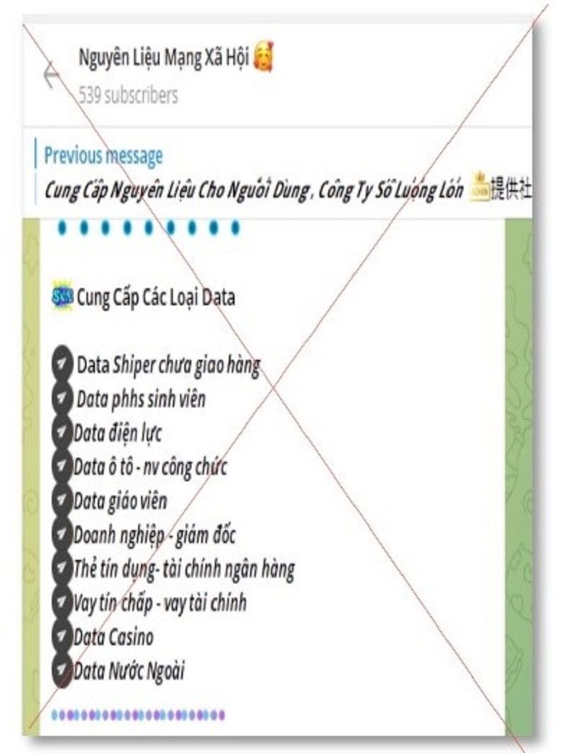 Công an cảnh báo: Thông tin cá nhân, số tài khoản ngân hàng, thẻ tín dụng… của nhiều người đang bị rao bán trên các nhóm kín- Ảnh 2. Công an cảnh báo: Thông tin cá nhân, số tài khoản ngân hàng, thẻ tín dụng… của nhiều người đang bị rao bán trên các nhóm kín- Ảnh 2.