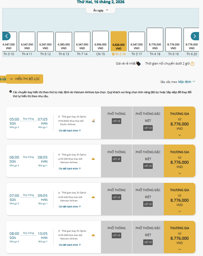 Vé máy bay Tết Bính Ngọ đã căng, Vietnam Airlines hết nhiều hạng ghế ngay khi mở bán- Ảnh 3. Vé máy bay Tết Bính Ngọ đã căng, Vietnam Airlines hết nhiều hạng ghế ngay khi mở bán- Ảnh 3.