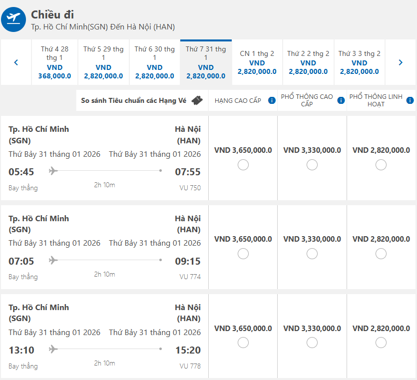Vé máy bay Tết Bính Ngọ đã căng, Vietnam Airlines hết nhiều hạng ghế ngay khi mở bán- Ảnh 5. Vé máy bay Tết Bính Ngọ đã căng, Vietnam Airlines hết nhiều hạng ghế ngay khi mở bán- Ảnh 5.