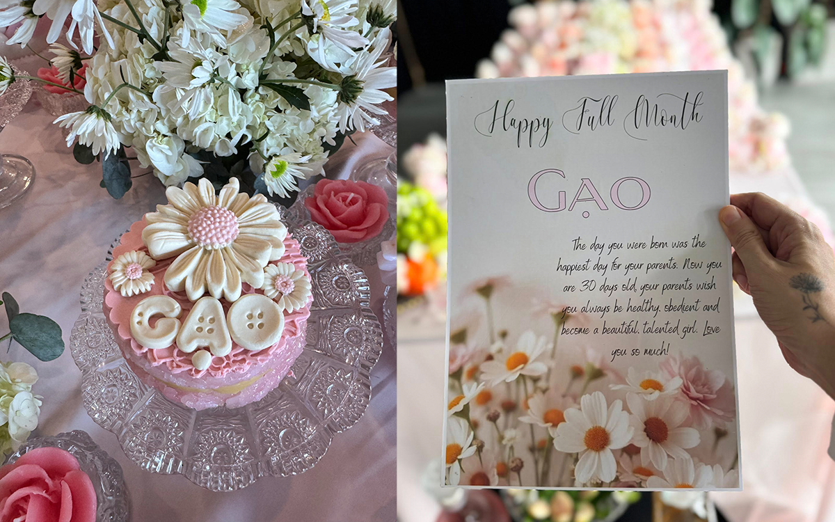 Lễ đầy tháng ái nữ nhà Ngô Thanh Vân – Huy Trần: Không gian phủ đầy hồng ngọt ngào, đúng chuẩn "công chúa Gạo"- Ảnh 5.