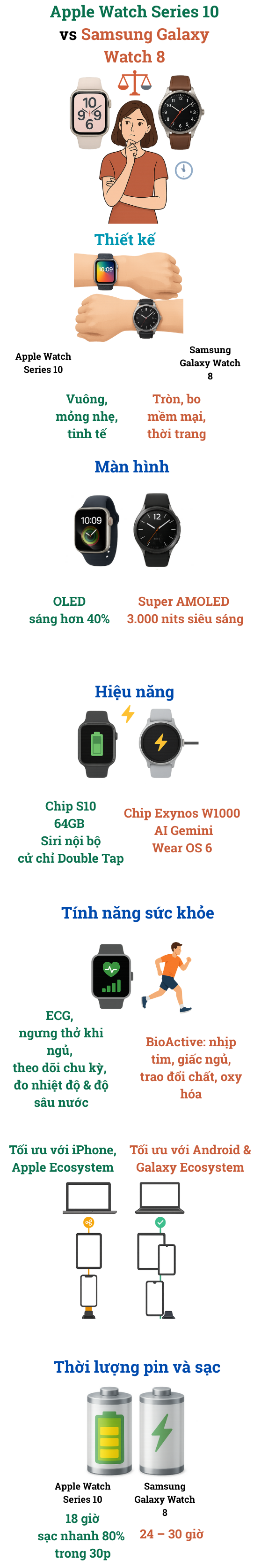 Apple Watch Series 10 vs Samsung Galaxy Watch 8: Lựa chọn nào phù hợp hơn với phái nữ?- Ảnh 1. Apple Watch Series 10 vs Samsung Galaxy Watch 8: Lựa chọn nào phù hợp hơn với phái nữ?- Ảnh 1.