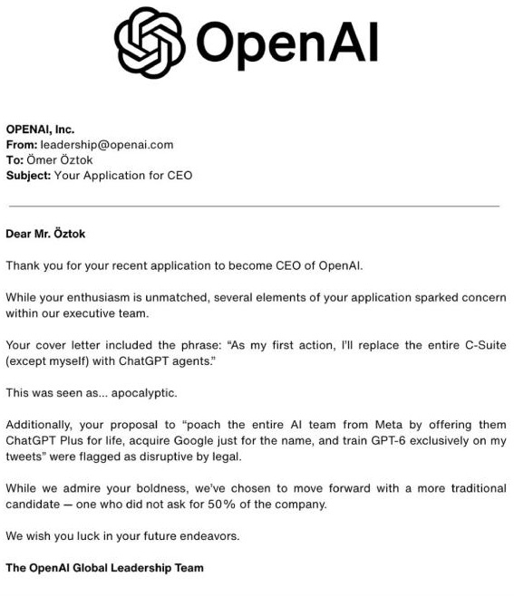 Đề xuất cải cách táo bạo để làm CEO OpenAI, chuyên gia công nghệ nhận lời từ chối phũ phàng- Ảnh 2. Đề xuất cải cách táo bạo để làm CEO OpenAI, chuyên gia công nghệ nhận lời từ chối phũ phàng- Ảnh 2.