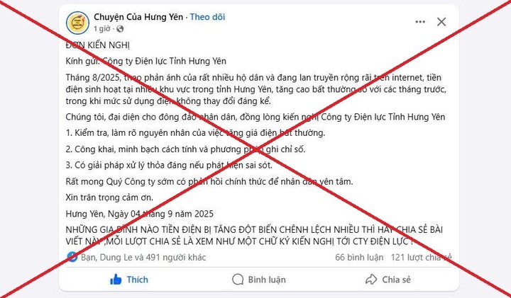 EVNNPC cảnh báo hiện tượng lan truyền thông tin sai sự thật về hóa đơn tiền điện- Ảnh 5.