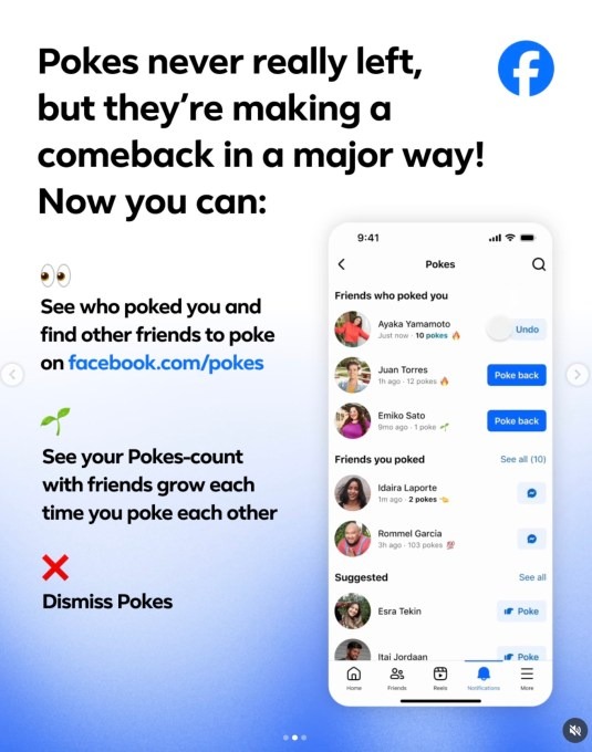 Facebook chuẩn bị sở hữu một điểm chung với quán bi-a: Meta hồi sinh tính năng "Chọc" huyền thoại- Ảnh 1.