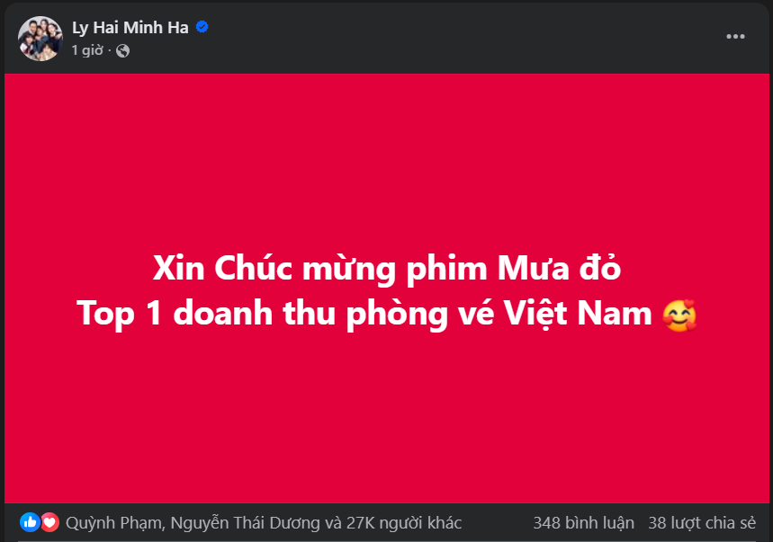 Trấn Thành lập tức có động thái khi Mưa Đỏ đạt top 1 doanh thu phòng vé- Ảnh 2. Trấn Thành lập tức có động thái khi Mưa Đỏ đạt top 1 doanh thu phòng vé- Ảnh 2.