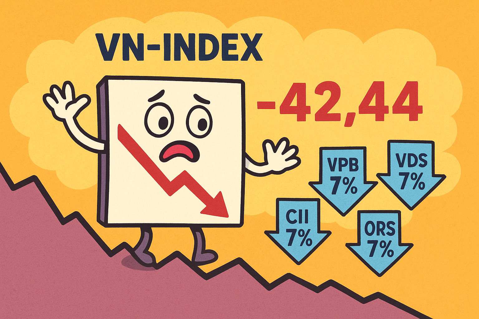 VN-Index lao dốc hơn 42 điểm, khối ngoại "bắt đáy" gần 1.000 tỉ đồng- Ảnh 1. VN-Index lao dốc hơn 42 điểm, khối ngoại "bắt đáy" gần 1.000 tỉ đồng- Ảnh 1.