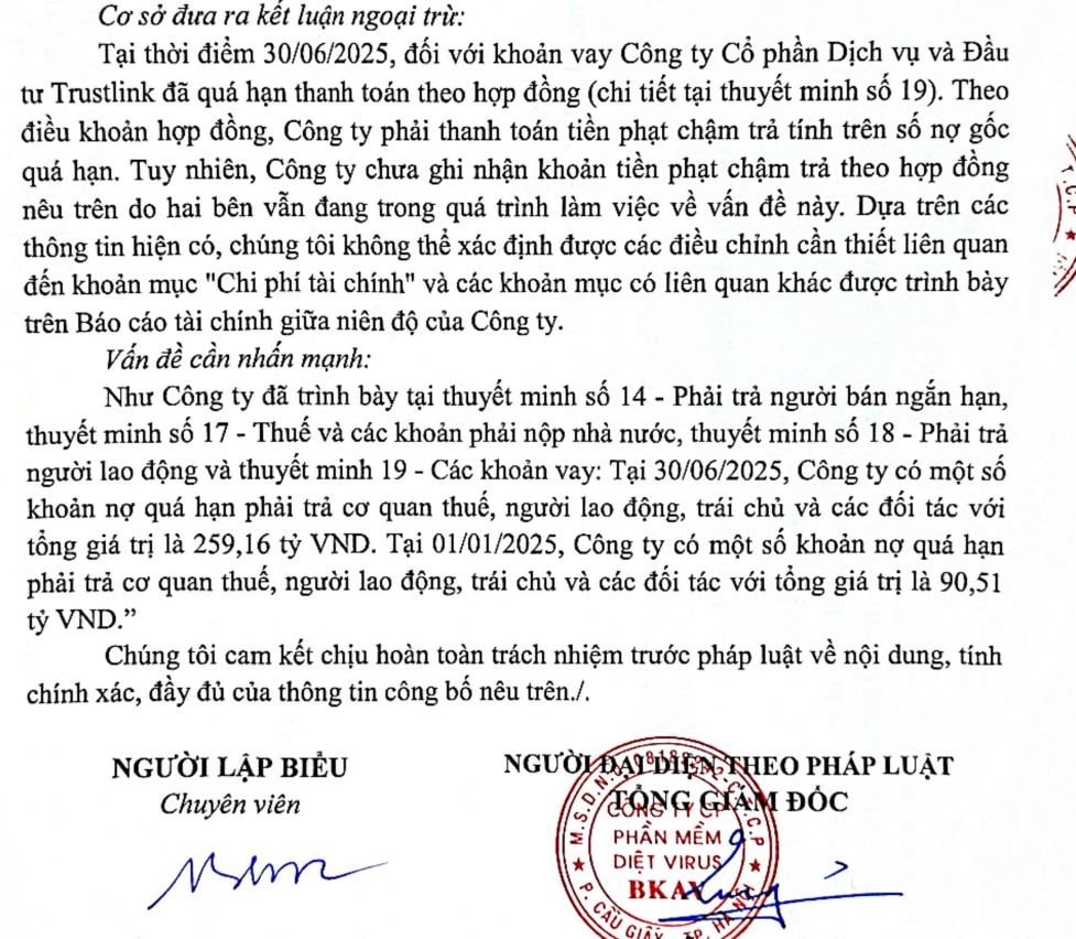 Lợi nhuận đi lùi, Bkav Pro của ông Nguyễn Tử Quảng bị kiểm toán nhấn mạnh về khoản vay với Trustlink- Ảnh 1. Lợi nhuận đi lùi, Bkav Pro của ông Nguyễn Tử Quảng bị kiểm toán nhấn mạnh về khoản vay với Trustlink- Ảnh 1.