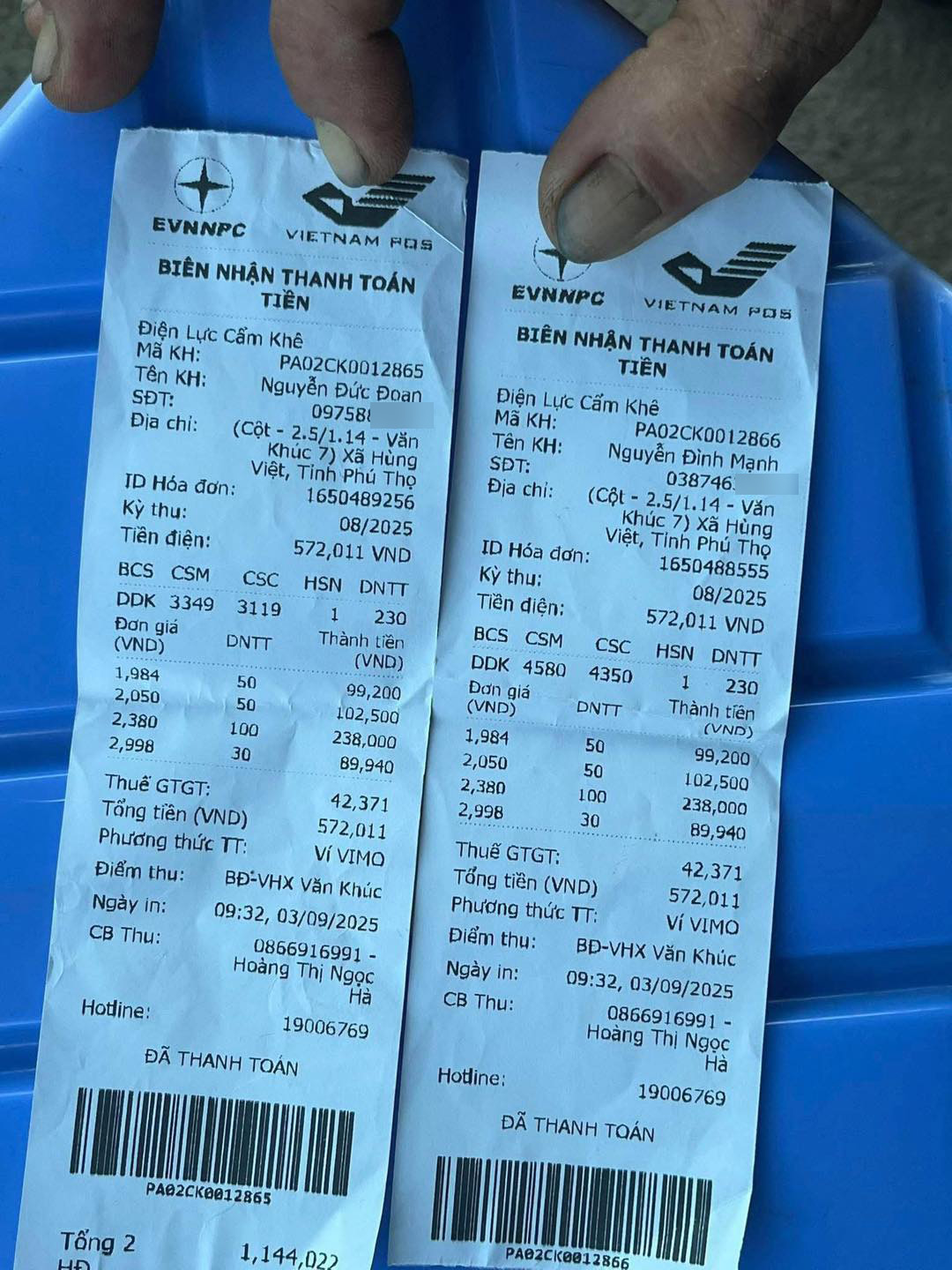 Vụ hóa đơn tiền điện của 2 gia đình bố và con trai giống hệt nhau ở Phú Thọ: Đã có kết quả kiểm tra- Ảnh 1.
