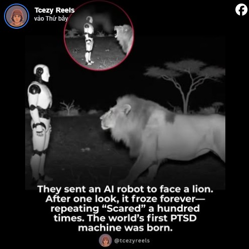 Video sư tử run sợ trước robot AI hút hơn 30.000 lượt quan tâm: Chuyên gia vào cuộc hé lộ sự thật- Ảnh 1. Video sư tử run sợ trước robot AI hút hơn 30.000 lượt quan tâm: Chuyên gia vào cuộc hé lộ sự thật- Ảnh 1.