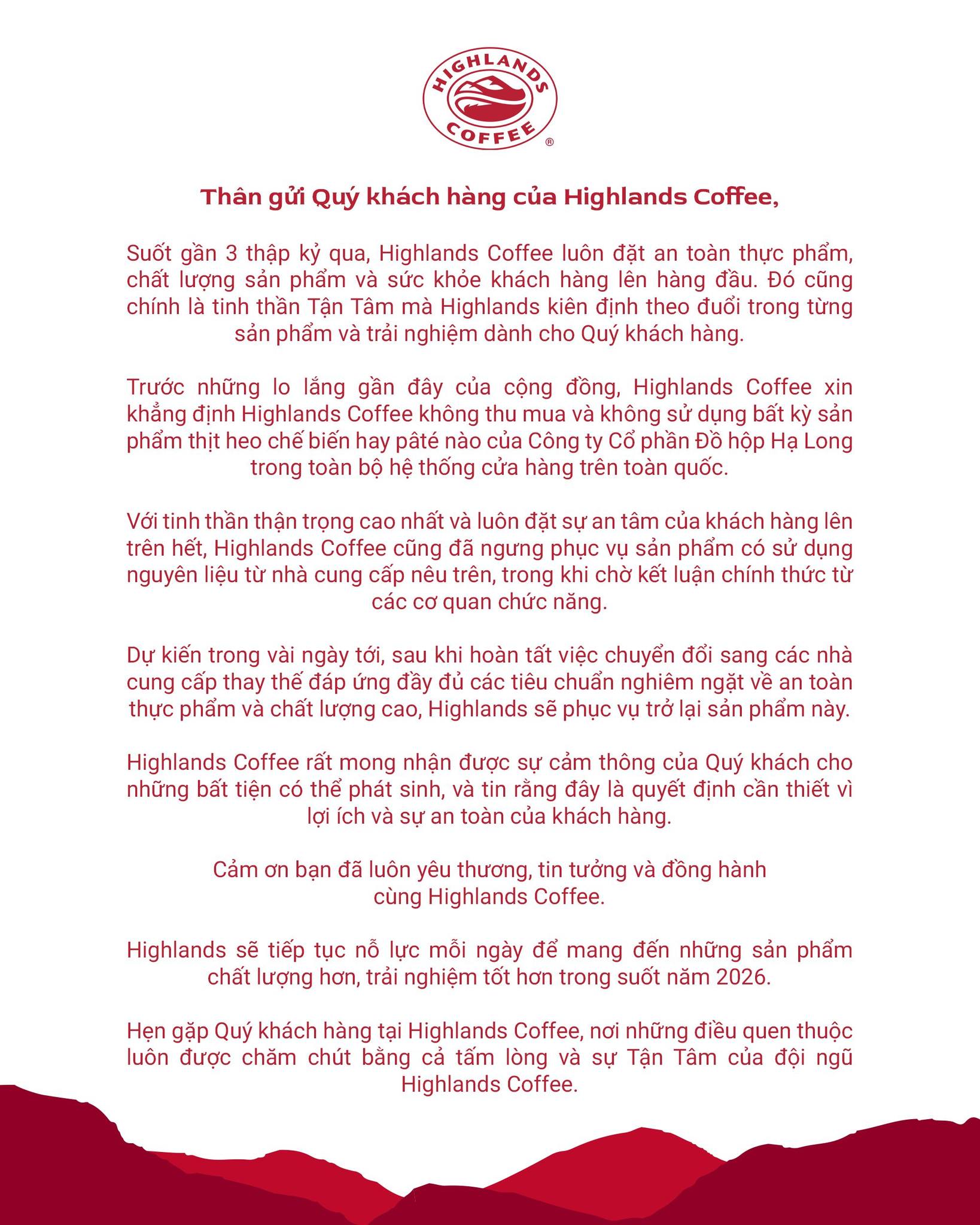 Ngay giữa đêm, Highlands Coffee chính thức lên tiếng về “hạt sen” và “vải” liên quan Đồ hộp Hạ Long- Ảnh 2.