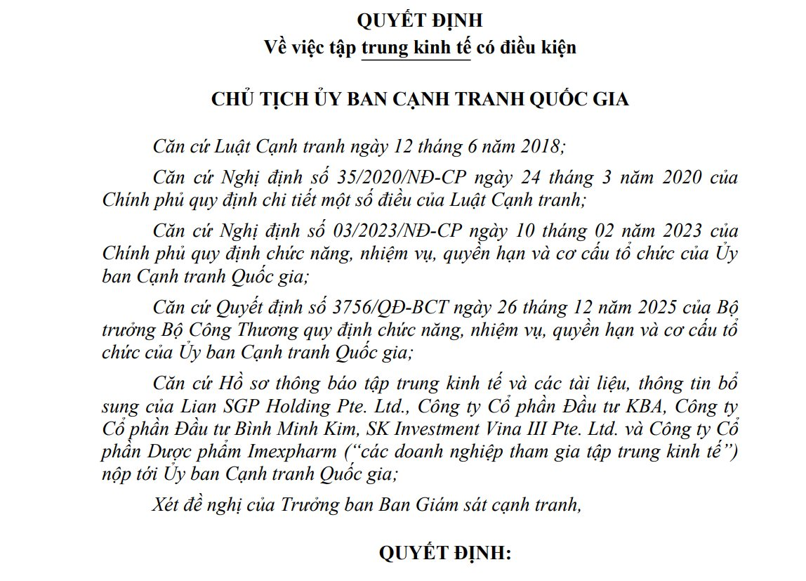 Vụ công ty Trung Quốc mua Imexpharm từ chaebol Hàn Quốc: Bộ Công thương ra yêu cầu quan trọng- Ảnh 1.