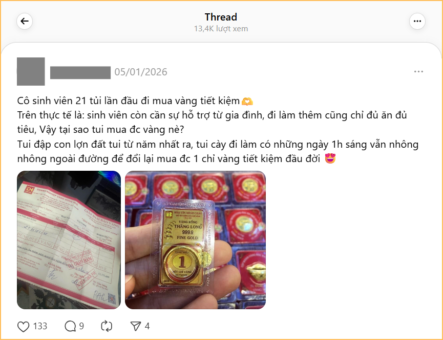 1 chỉ vàng đầu tiên: Chính thức "nghiện" tiết kiệm mua vàng từ đây! - Ảnh 2.