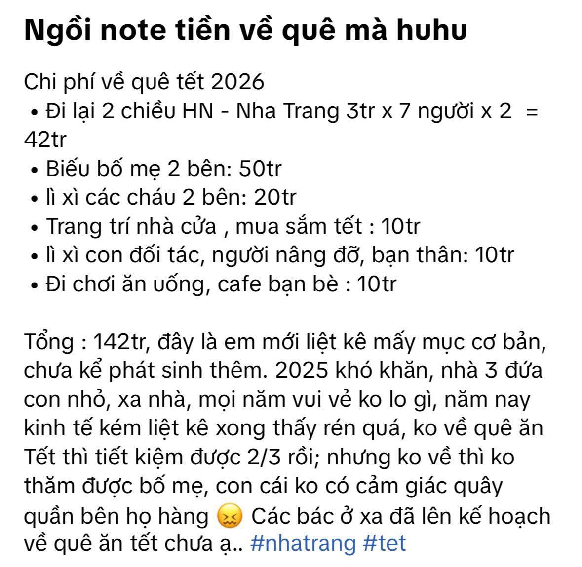 Xem các gia đình dự trù tiêu Tết mà "toát mồ hôi", có nhà mới tạm tính đã lên đến 142 triệu, thấy mà đau tim dùm- Ảnh 2.