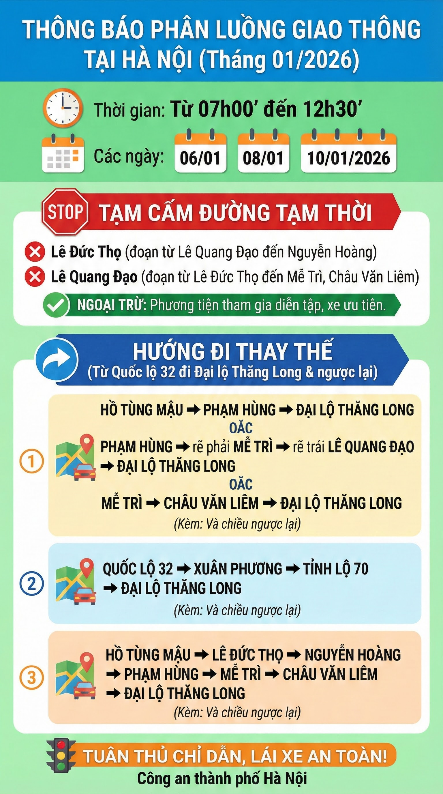 Hà Nội: Người tham gia giao thông ở khu vực này đặc biệt chú ý trong các ngày 6,8 và 10/1- Ảnh 1.