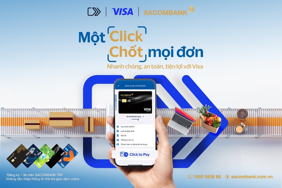 Sacombank triển khai Click to Pay - Đơn giản hóa thanh toán trực tuyến - Ảnh 1.