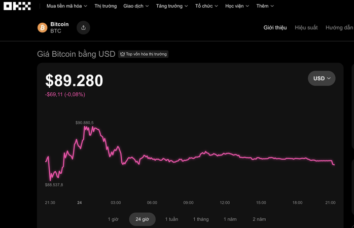 Thị trường tiền số hôm nay, 24-1: Bitcoin rớt khỏi mốc 90.000 USD, chuyện gì đang xảy ra?- Ảnh 1.