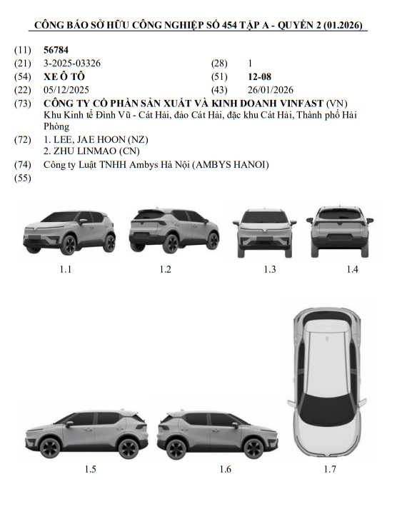 VinFast của tỷ phú Phạm Nhật Vượng vừa đăng ký sở hữu công nghiệp mẫu xe mới: Ngoài hình hao hao VF5 nhưng dài hơn - liệu có phải là bản nâng cấp của VF6 - Ảnh 2.