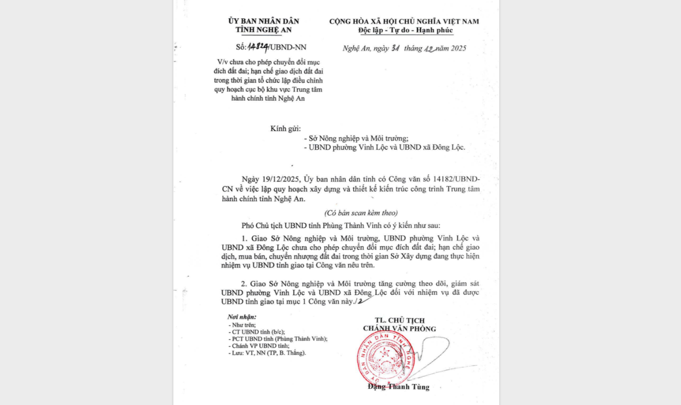 'Phanh” việc chuyển đổi đất, giao dịch BĐS tại vùng quy hoạch trung tâm hành chính tỉnh- Ảnh 1.