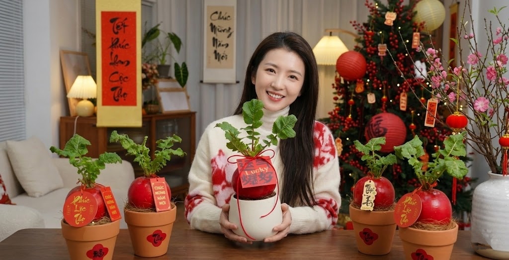 Trend lạ đón Tết: Ra chợ mua củ cải đỏ về cắm bình, ai ngờ thành chậu "Hồng Vận Đương Đầu" hút lộc cực xinh! - Ảnh 1.