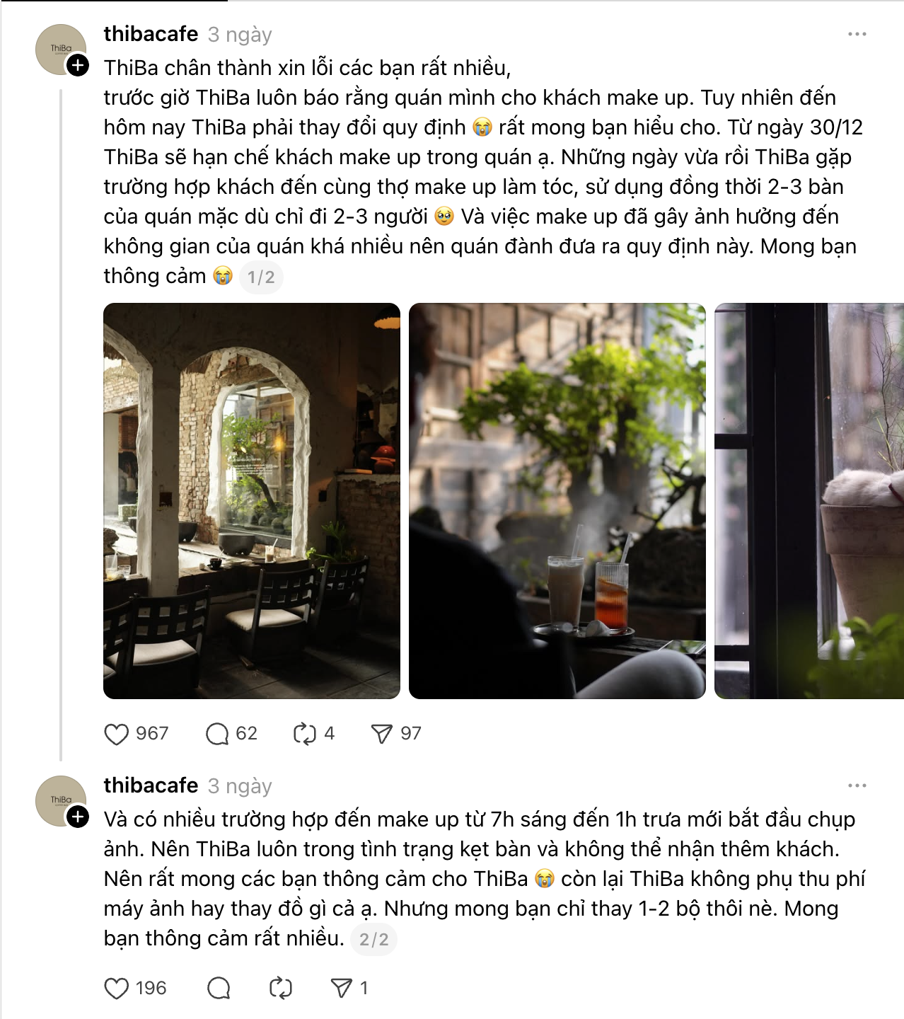 Hàng loạt quán cà phê buộc phải từ chối phục vụ vì trào lưu mang vali đi makeup, chụp flash hàng giờ liền- Ảnh 2. Hàng loạt quán cà phê buộc phải từ chối phục vụ vì trào lưu mang vali đi makeup, chụp flash hàng giờ liền- Ảnh 2.