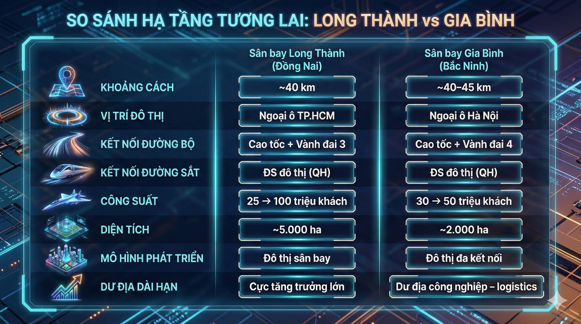 Đặt lên bàn cân 2 sân bay lớn nhất Việt Nam tương lai: Nơi tạo “cửa ngõ” quốc tế mới cho miền Nam, nơi tái định nghĩa vai trò sân bay ở miền Bắc - Ảnh 3.