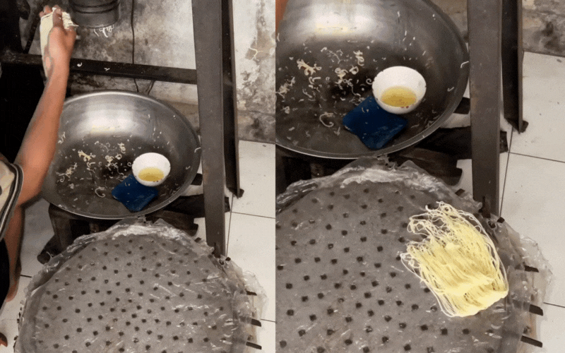 Bún dây, thức quà sáng "gây thương nhớ" của người miền Trung: Món ăn dân dã từ bột gạo và tro bếp, ai đi xa cũng thèm thuồng vị dầu hẹ thơm lừng- Ảnh 6.