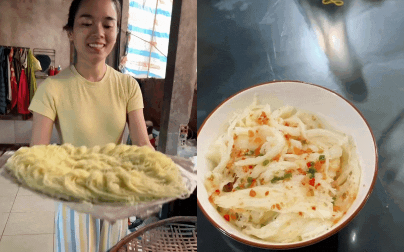 Bún dây, thức quà sáng "gây thương nhớ" của người miền Trung: Món ăn dân dã từ bột gạo và tro bếp, ai đi xa cũng thèm thuồng vị dầu hẹ thơm lừng- Ảnh 10.