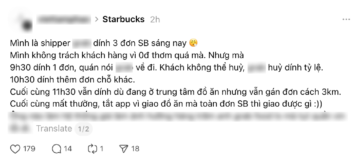 Starbucks 0 đồng, người khổ là shipper- Ảnh 2.