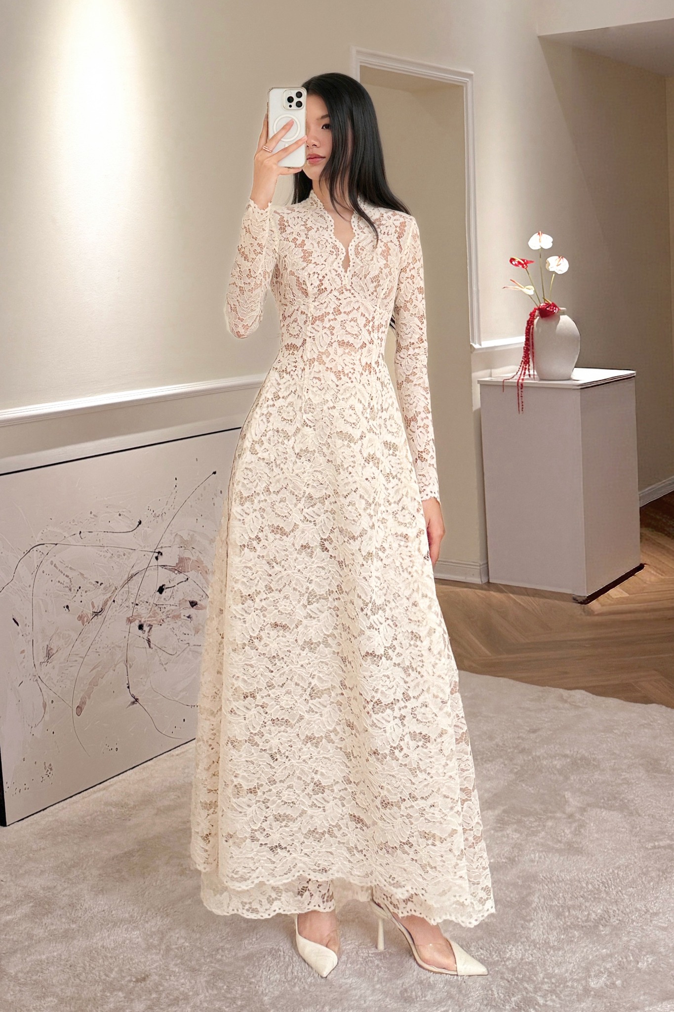 Vì sao áo dài ren được dự đoán là “át chủ bài” mùa Tết 2026?- Ảnh 26.