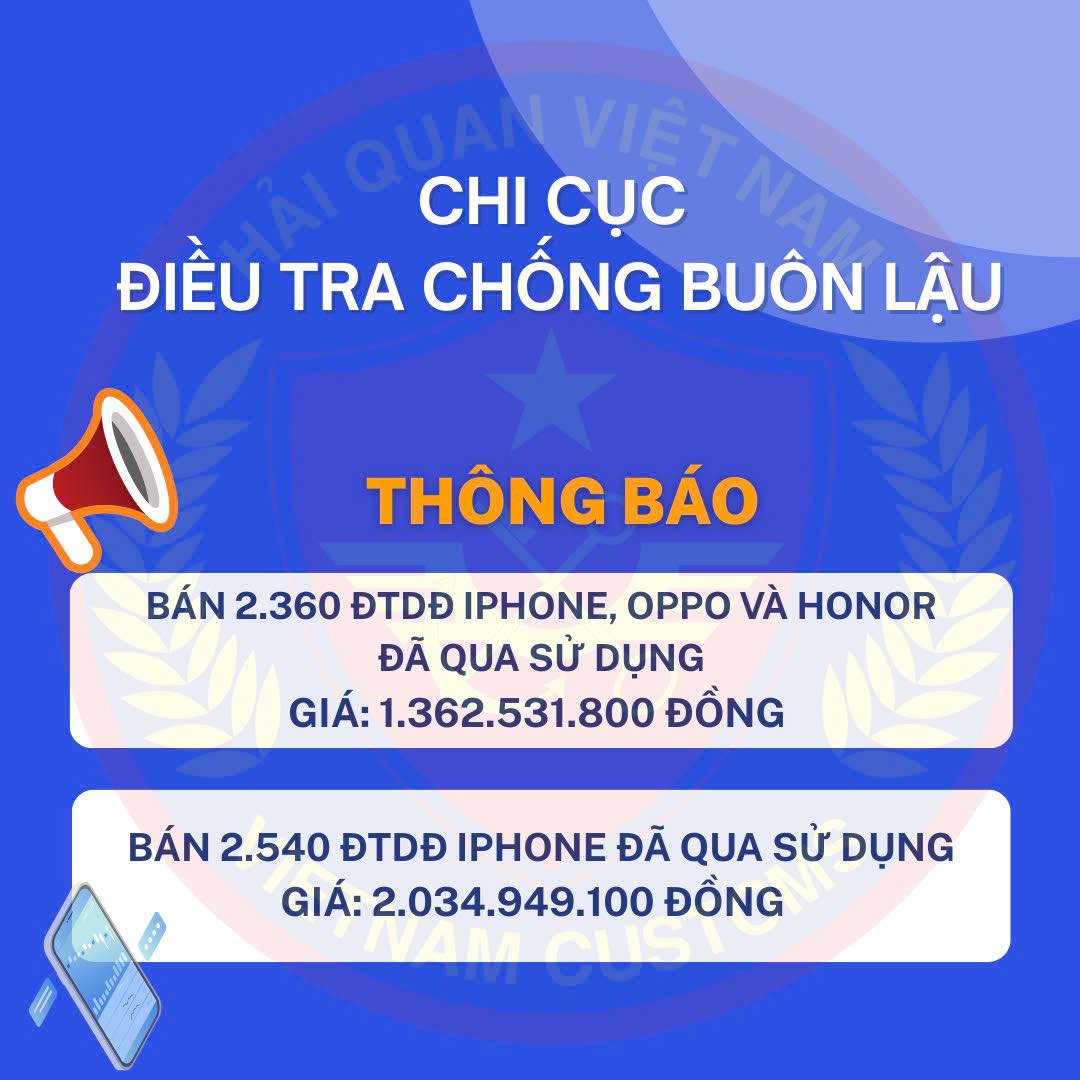 Hải quan thanh lý hàng nghìn chiếc iPhone là tang vật vi phạm hành chính, giá trung bình 800.000 đồng/chiếc- Ảnh 1. Hải quan thanh lý hàng nghìn chiếc iPhone là tang vật vi phạm hành chính, giá trung bình 800.000 đồng/chiếc- Ảnh 1.
