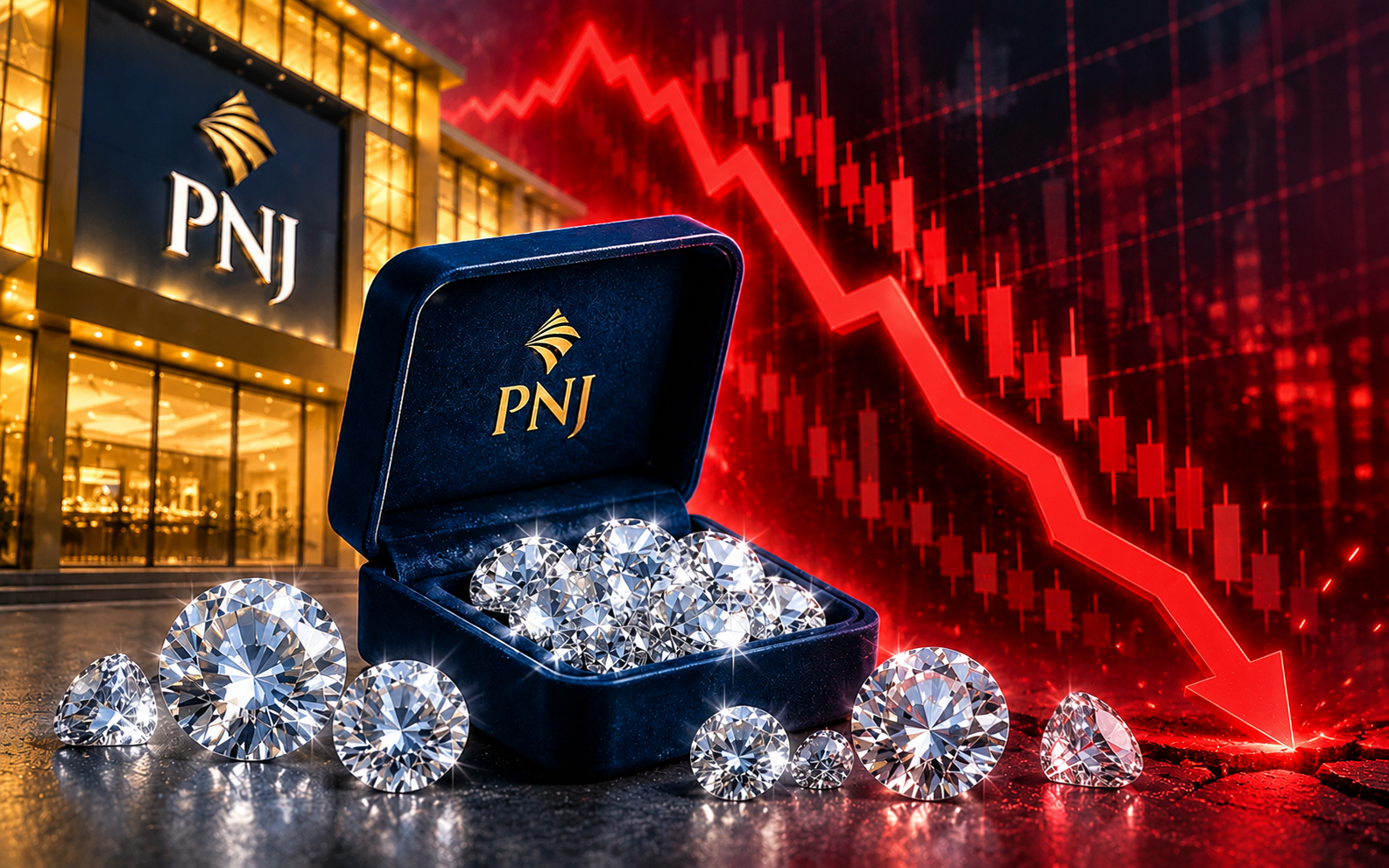 PNJ giảm sàn 4 phiên liên tiếp, một cổ phiếu khác còn “thảm” hơn với chuỗi 9 phiên lau sàn