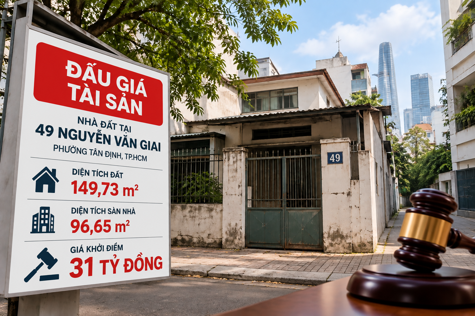 Ngân hàng rao bán mảnh đất 150m2 với giá 31 tỷ đồng - Ảnh 1.