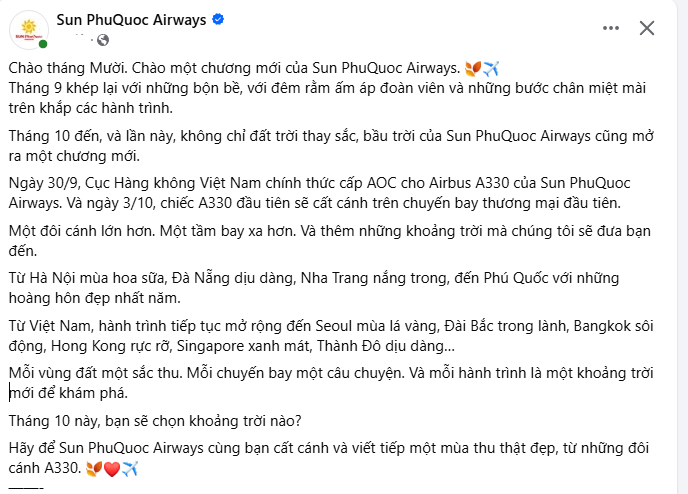 Chỉ còn 2 ngày nữa, 1 chuyến bay đặc biệt của Sun PhuQuoc Airways sẽ cất cánh từ Hà Nội tới TP.HCM - Ảnh 2.