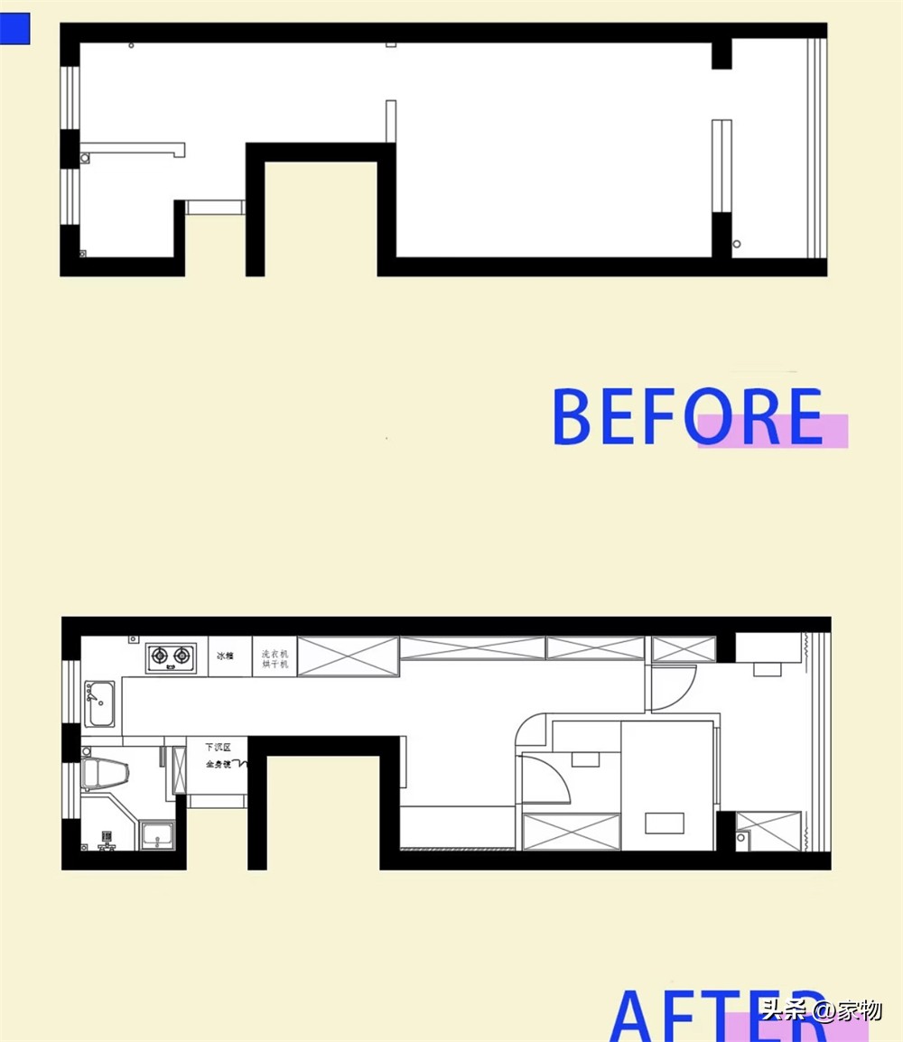 Căn hộ 28m² vẫn có 2 phòng ngủ, 1 phòng khách: Nhìn cách cô gái xử lý nhà dài và hẹp mới thấy từng mét vuông đều có giá trị- Ảnh 2.