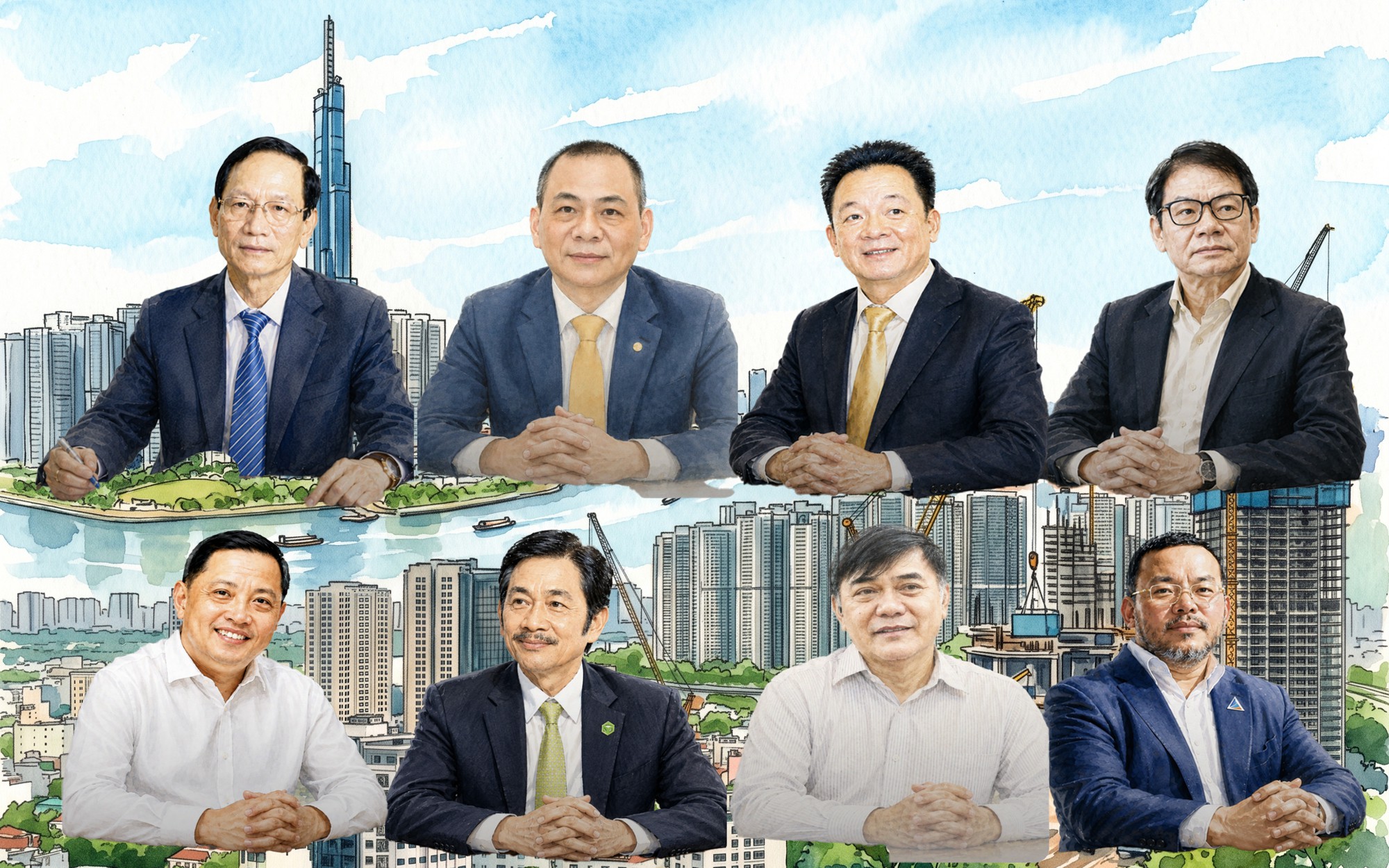 Từ người bán mì ăn liền, thuốc thú y, thợ cơ khí… đến những doanh nhân quyền lực trên thị trường bất động sản