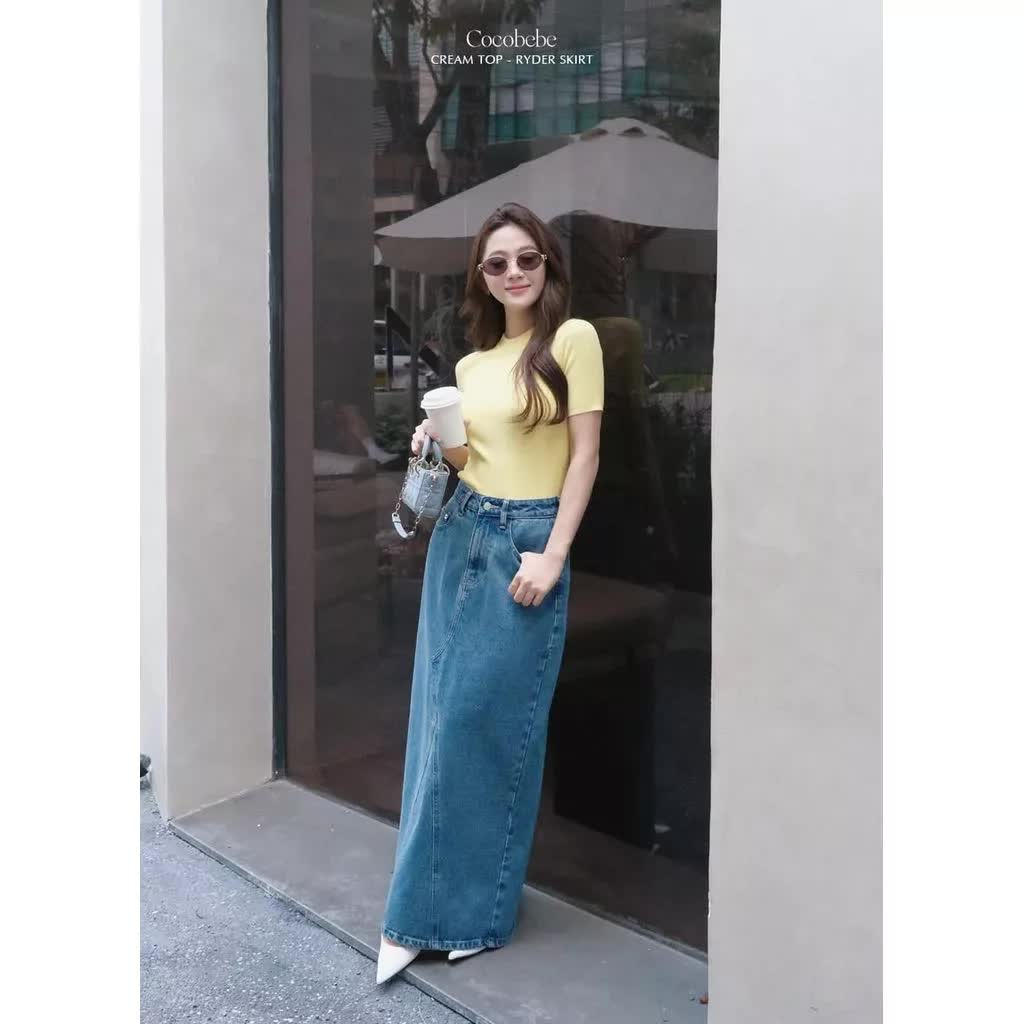 Chân váy jeans dáng dài: Vừa trẻ trung vừa sang chuẩn "old money"- Ảnh 5.