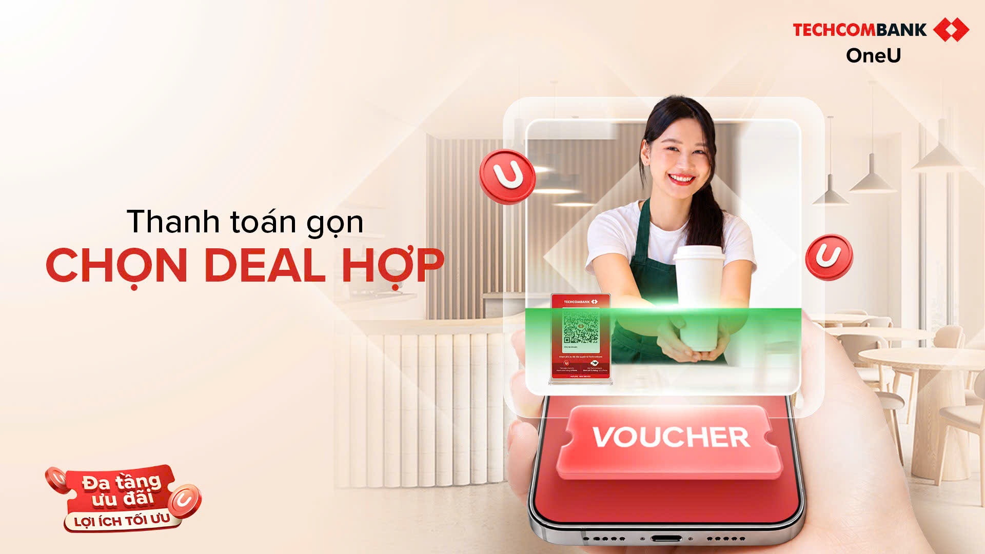 Quét QR, dùng voucher và U-Point ngay khi thanh toán, cùng cơ hội nhận iPhone 18 Pro mỗi ngày từ Techcombank - Ảnh 1.