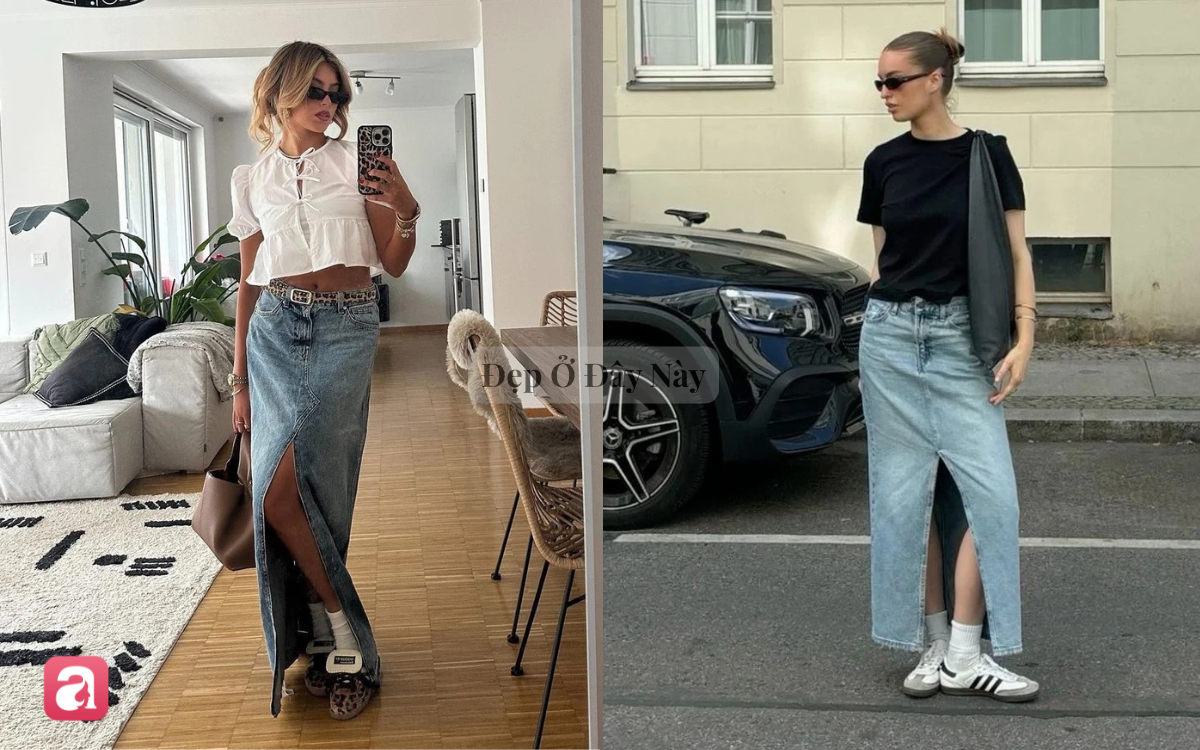Chân váy jeans dáng dài: Vừa trẻ trung vừa sang chuẩn "old money"- Ảnh 2.